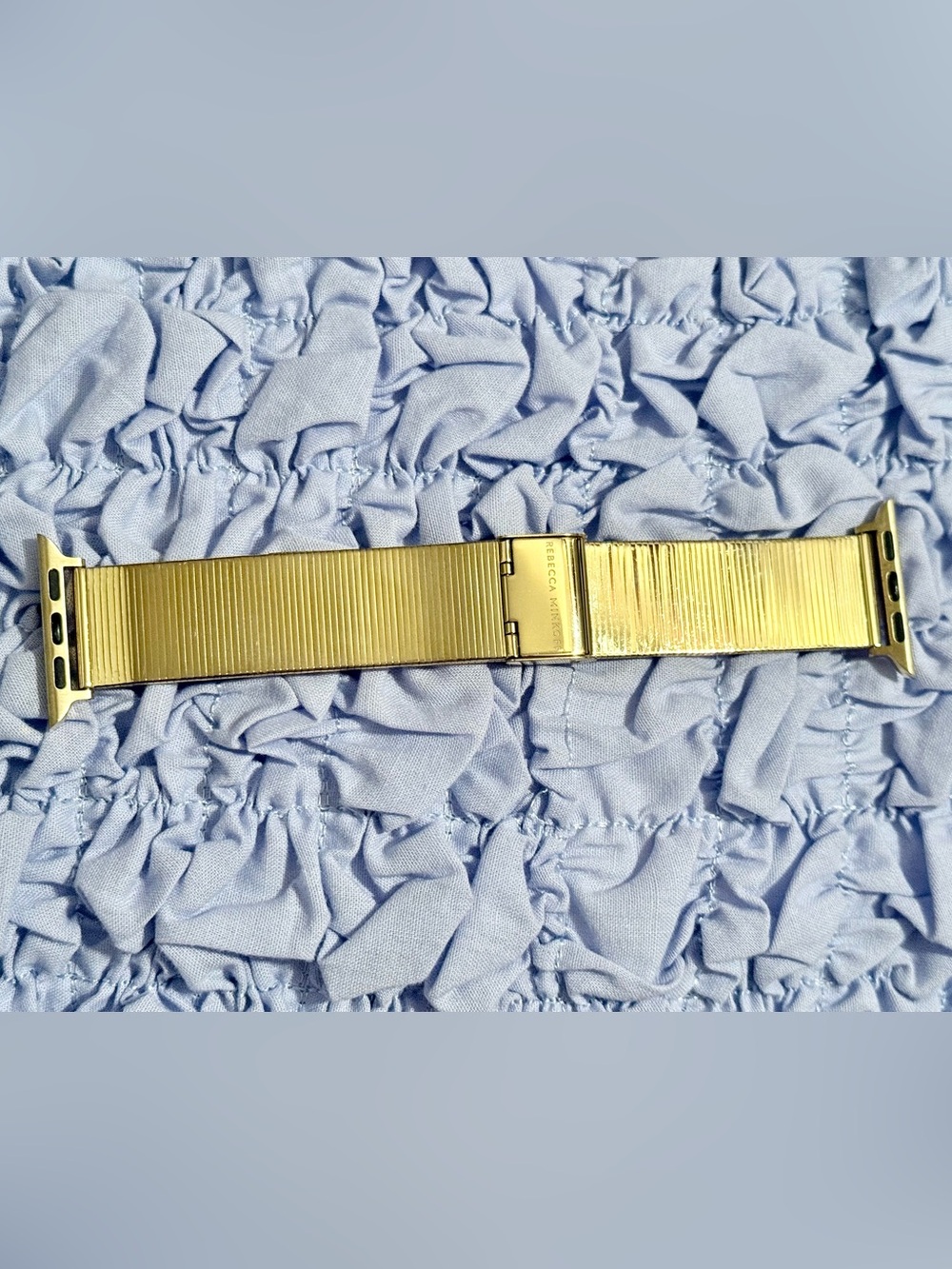 Rebecca Minkoff Gold Ribbed Metal Apple Watch Band